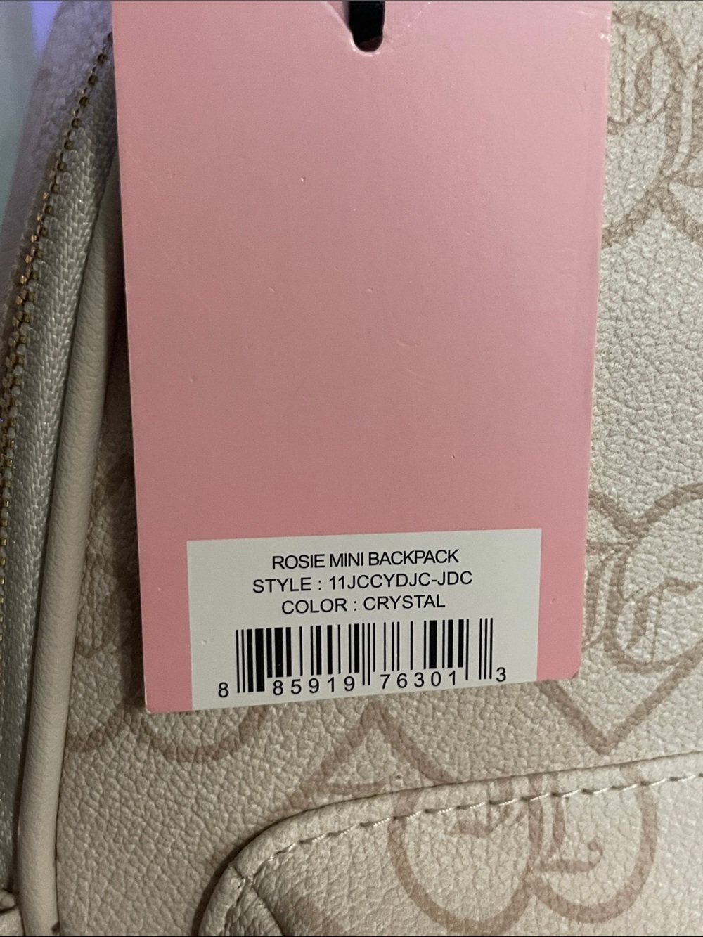 NWT Juicy Couture Cream & Beige Monogram Backpack - Picture 2 of 10